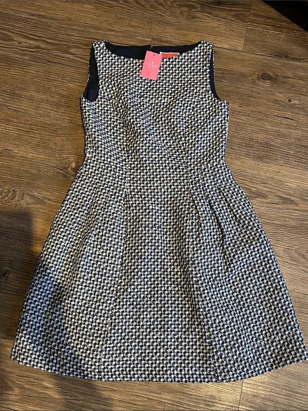 NWT Kate Spade Womens 0 Blue Nautical Tweed Fit Flare Sleeveless